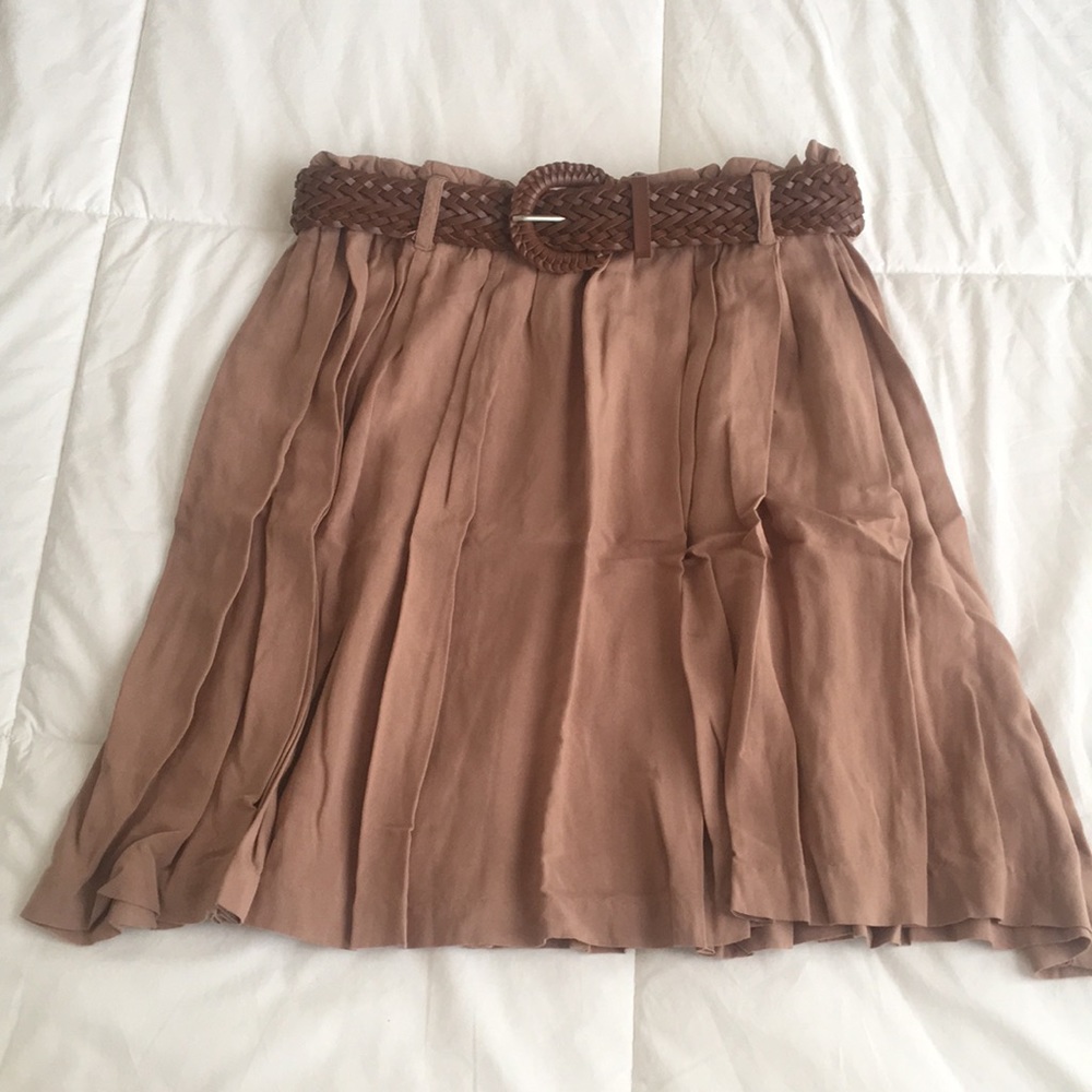 Forever 21 Tan Swing Skirt w/ Belt